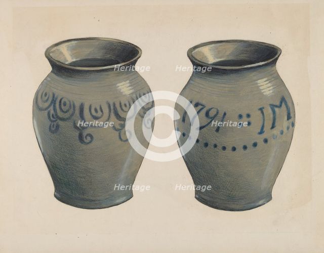 Stoneware Vase, c. 1936. Creator: Carl Weiss.