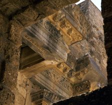 Stonework on the facade of the stage of the theatre in Aspendos, 2nd century