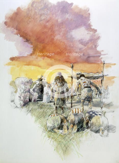 Stoney Littleton Long Barrow, c3500BC, (c1990-2010). Artist: Ivan Lapper.