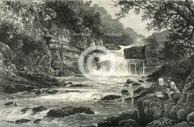 'Stonebyres Falls, on the Clyde, near Lanark', c1870.