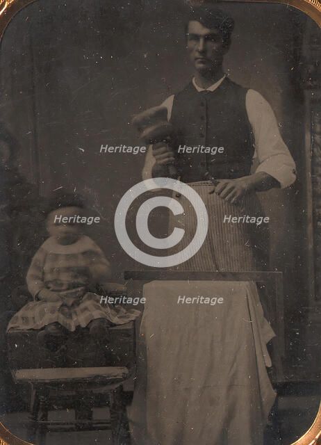 Stonecutter with Child, 1860s-70s. Creator: Unknown.