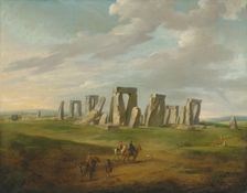 Stonehenge with a carriage and travellers on horseback, End of 18th-early 19th century. Creator: Ross, James (1745-1821)
