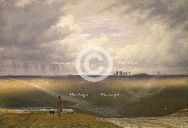 Stonehenge-A Showery Day, early 19th century. Artist: William Turner.