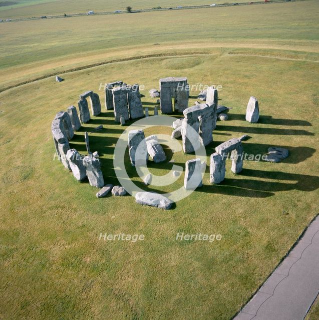 Stonehenge from the air. Artist: Unknown.