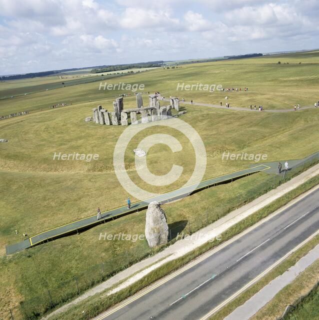 Stonehenge from the air, Wiltshire. Artist: Unknown.