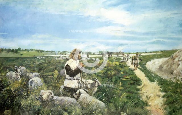 Stonehenge landscape, c2500BC, (c1990-2010). Artist: Ivan Lapper.