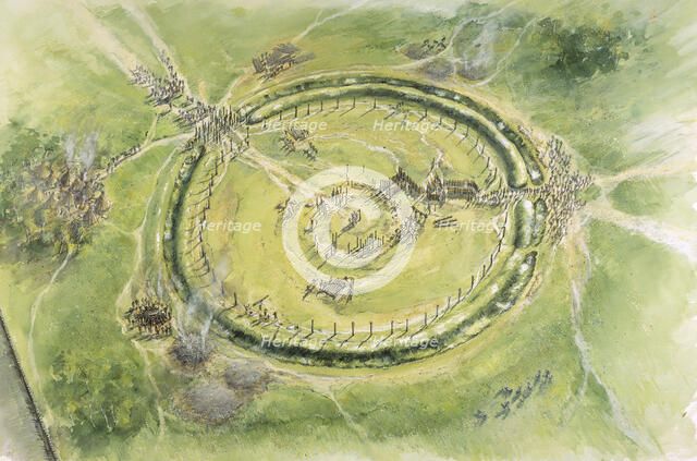 Stonehenge Phase 2, c27th century BC, (c1990-2010). Artist: Mike Seaforth.