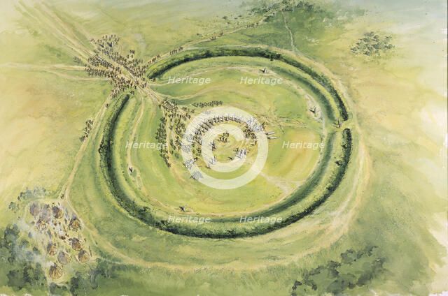 Stonehenge, Phase 3, c20th century BC, (c1990-2010). Artist: Mike Seaforth.
