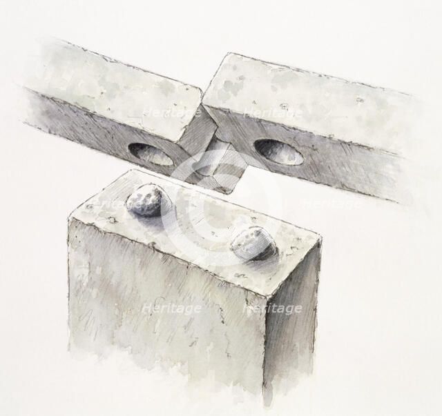 Stonehenge sarsen circle joints, c25th century BC, (c1990-2010). Artist: Peter Dunn.