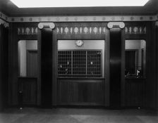 Stoneleigh Courts Apartments, Connecticut Ave., N.W., Washington, DC - main desk in lobby..., 1920s. Creator: Frances Benjamin Johnston