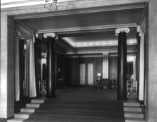 Stoneleigh Courts Apartments, Connecticut Ave., N.W., Washington, DC - general view of lobby, 1920s. Creator: Frances Benjamin Johnston