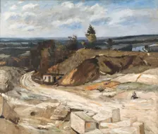Stonequarry by the River Oise II, 1877. Creator: Carl Fredrik Hill