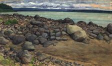 Stones on the bank of the Yenisei, Hag, 1921. Creator: Dmitrii Innokent'evich Karatanov