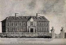 Stone's Hospital, Oxford: panoramic view, 1805. Creator: Unknown