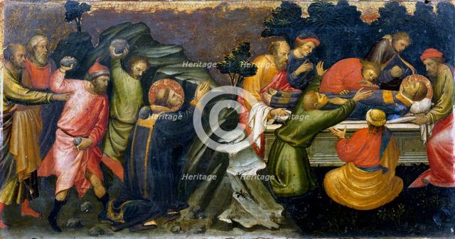 Stoning and burial of St Stephen, the first Christian martyr, c36 (c1394-1424). Artist: Mariotto di Nardo