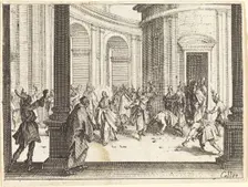 Stoning of Jesus, 1635. Creator: Jacques Callot
