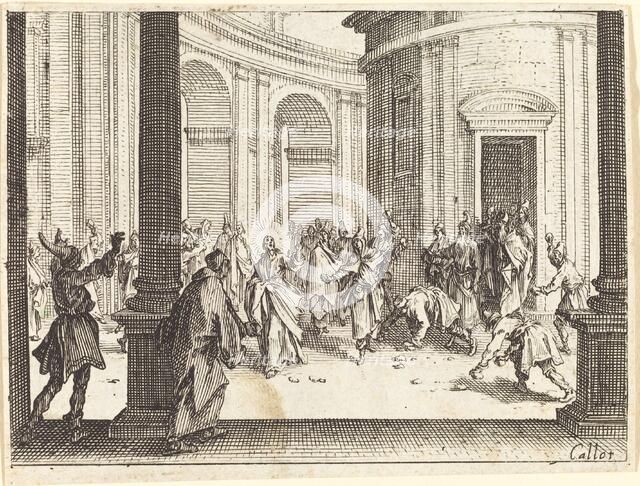 Stoning of Jesus, 1635. Creator: Jacques Callot.