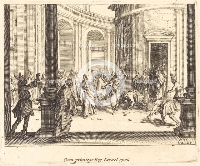 Stoning of Jesus, 1635. Creator: Jacques Callot.