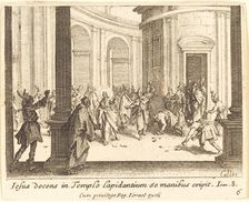 Stoning of Jesus, 1635. Creator: Jacques Callot