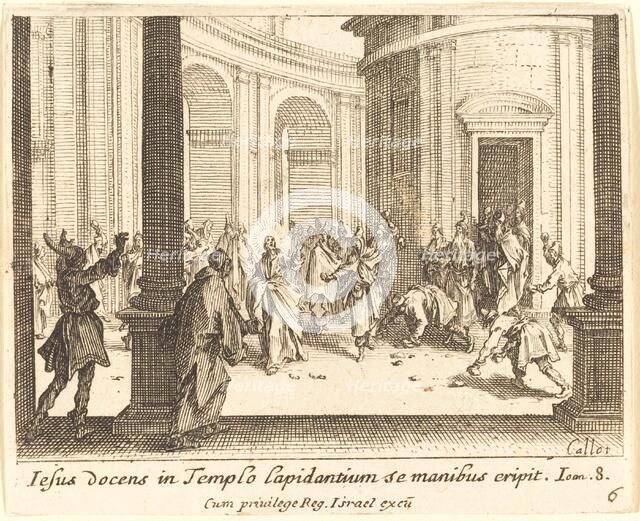 Stoning of Jesus, 1635. Creator: Jacques Callot.