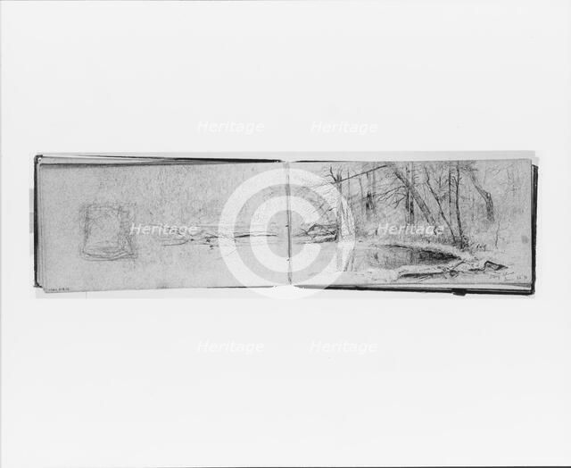 Stony Clove, June 26, 1870; Landscape Composition (verso, from sketchbook), 1870. Creator: Jervis McEntee.