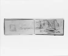 Stony Clove, June 26, 1870; Landscape Composition (verso, from sketchbook), 1870. Creator: Jervis McEntee