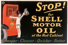 Stop! for Shell motor oil at the Red Cabinet , 1926. Creator: D'Ylen, Jean (1886-1938)