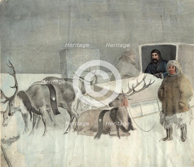 Stopover. From travel notes, 2nd half of 19th century. Creator: Mikhail Znamensky.