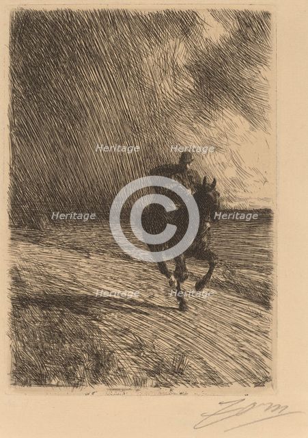 Storm, 1891. Creator: Anders Leonard Zorn.