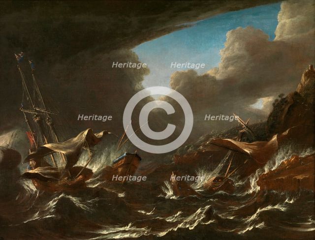 Storm at Sea, early-mid 17th century. Creator: Andries van Eertvelt.