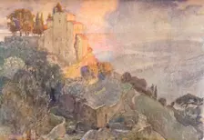 Storm at Sunset on the Rivera c19th century. Artist: Joseph Walter West