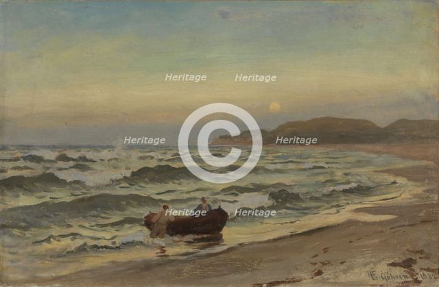 Storm at Rügen, 1882. Creator: Hans Gude.