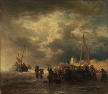 Storm at the Coast, 1855. Creator: Andreas Achenbach