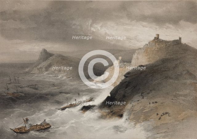 Storm in the Balaklava Bay on 14th of November 1854, 1855. Artist: Simpson, William (1832-1898)