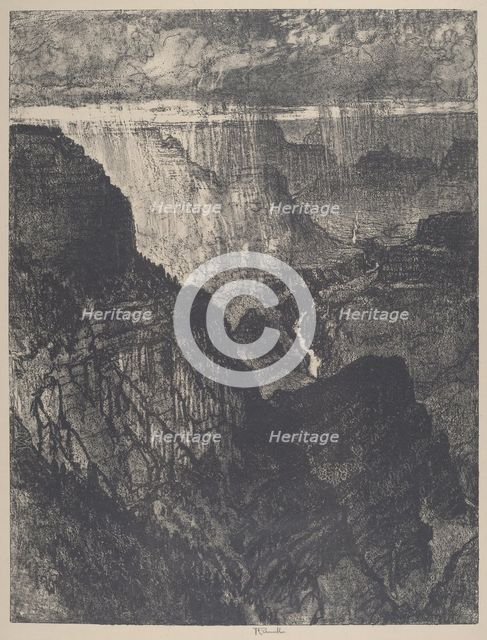 Storm in the Grand Canyon, 1912. Creator: Joseph Pennell.