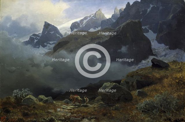 Storm in the Highlands, 1847. Creator: Hans Gude.