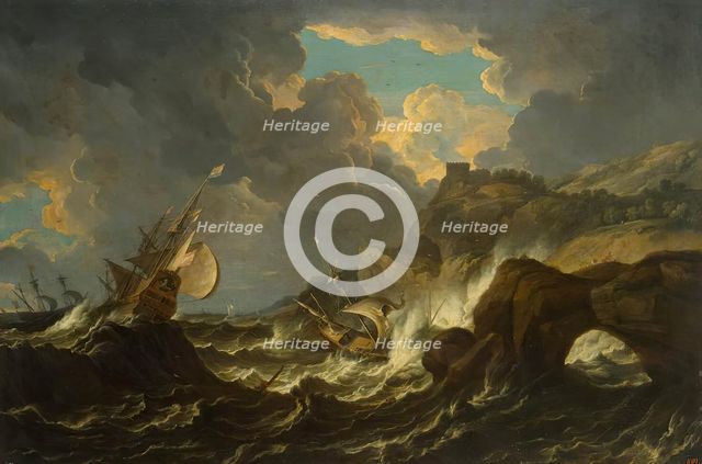 Storm in the Sea, 1690. Creator: Pieter Mulier.