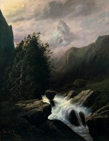 Storm on the Cervin Mountain 19th century. Artist: Gustave Doré