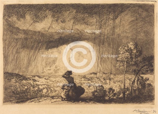 Storm on the Dune, Vendee (L'orage sur la dune, Vendee). Creator: Auguste Lepere.