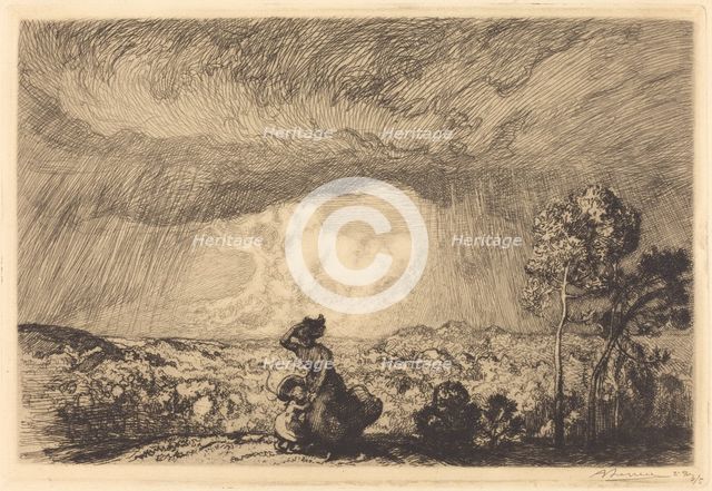 Storm on the Dune, Vendee (L'orage sur la dune, Vendee). Creator: Auguste Lepere.