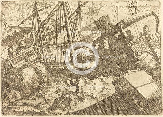 Storm Off the Coast of Barcelona, 1612. Creator: Jacques Callot.