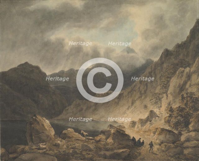 Storm Over A Lake, 1800-1811. Creator: Attributed to Joseph Barber.