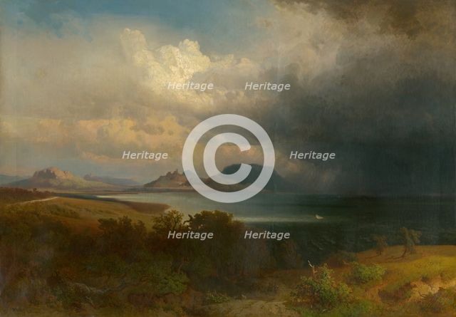 Storm over Lake Balaton, 1851. Creator: Alexander Brodszky.