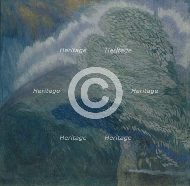Storm Lovers, 1908. Artist: Utkin, Pyotr Savvich (1877-1934)