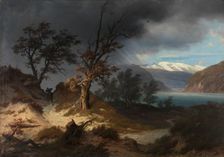 Stormy Landscape with a Rider, 1835. Creator: Thomas Fearnley