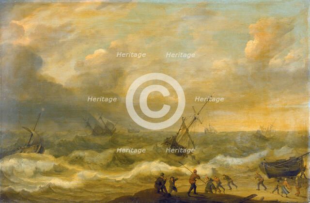 Stormy Sea with many Ships, 1638. Creator: Adam Willaerts.