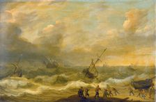 Stormy Sea with many Ships, 1638. Creator: Adam Willaerts