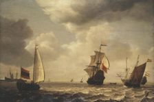 Stormy Sea with Sailing Ships, 1640. Creator: Simon de Vlieger