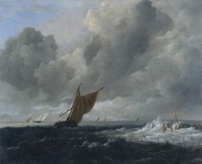 Stormy Sea with Sailing Vessels, 1668. Creator: Jacob van Ruisdael