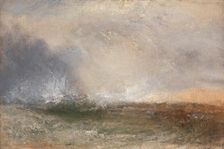 Stormy Sea Breaking on a Shore, between 1840 and 1845. Creator: JMW Turner
